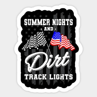 Summer Nights Dirt Track Lights Racing Sticker